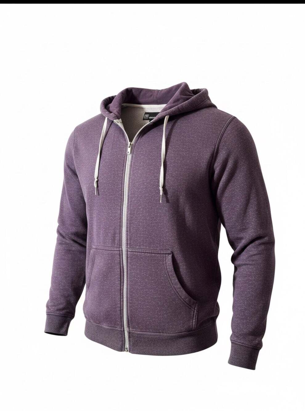 Oceancurrent Men's Purple Heathered Full-Zip Hoodie